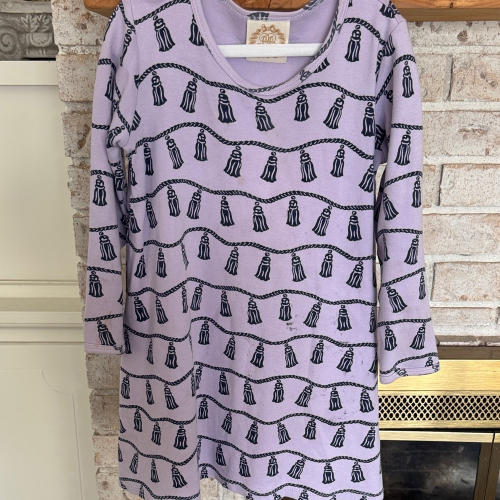 TBBC Purple Long Sleeve Dress with Black Pattern